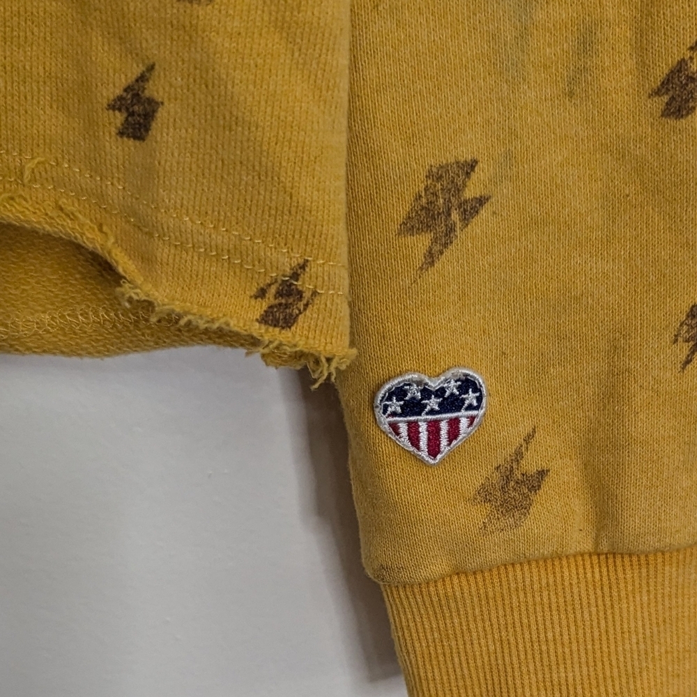 Junk Food Sweatshirt Lightning Bolt Yellow Crewneck Medium - Picture 6 of 9